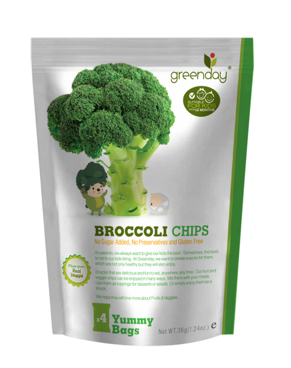 Happy Fruit Farm Broccoli Chip (4bag x 9g) Kids開心水果農場-西蘭花脆脆 (Greenday Kids兒童系列) (9g x 4bags)