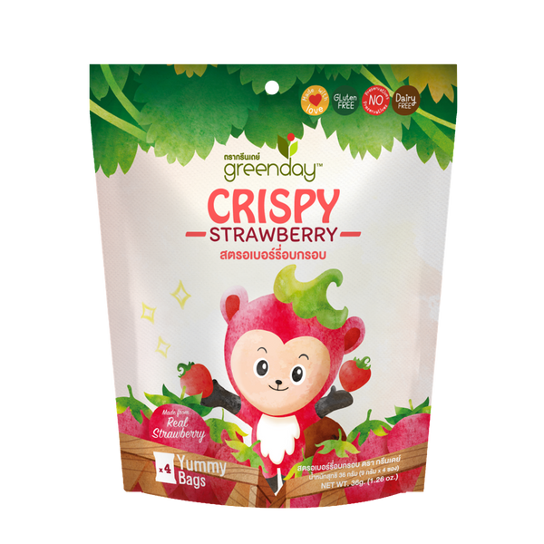 Happy Fruit Farm Crispy Strawberry (4bag x 9g) Kids開心水果農場-士多啤梨脆脆 (Greenday Kids兒童系列) (9g x 4bags)