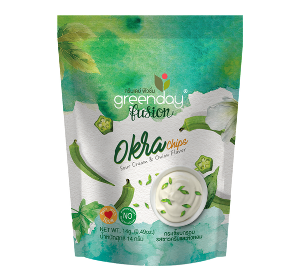 Okra Chips with Sour Cream & Onion Flavor 14g Greenday Fusion秋葵脆脆-酸忌廉洋蔥味 14g