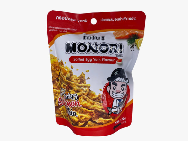 Monori Fried Salmon Skin 20g Salt egg flavor 鹹蛋黃味三文魚魚皮 20g