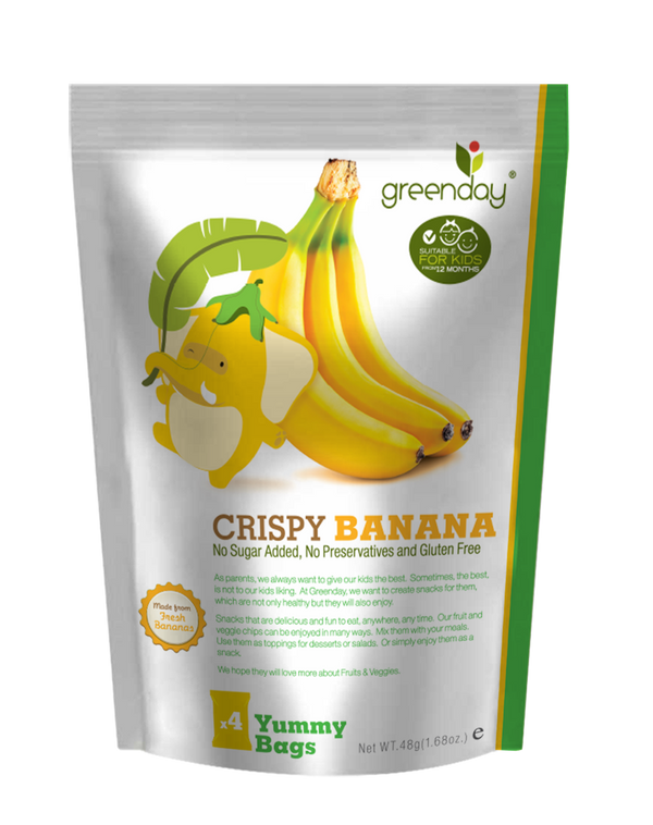 Happy Fruit Farm Crispy Banana (4bag x 12g) Kids開心水果農場-香蕉脆脆 (Greenday Kids兒童系列) (12g x 4bags)